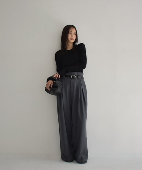 Highwaist Tuck Semiwide Pants bo2000-130
