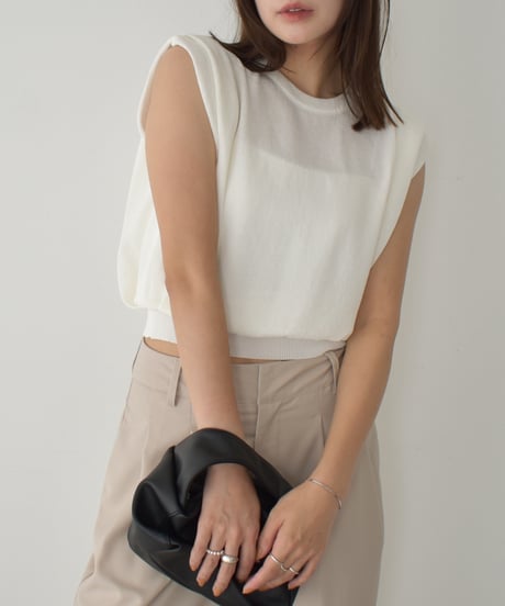 Shoulder Tuck Knit Tops t1911-426