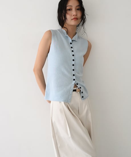 Front Button Knit Vest t1911-530