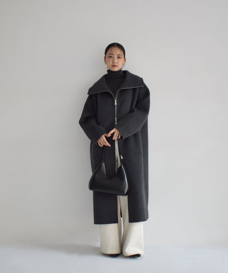 Doublezip Wool Long Coat c1911-54 | cizatto