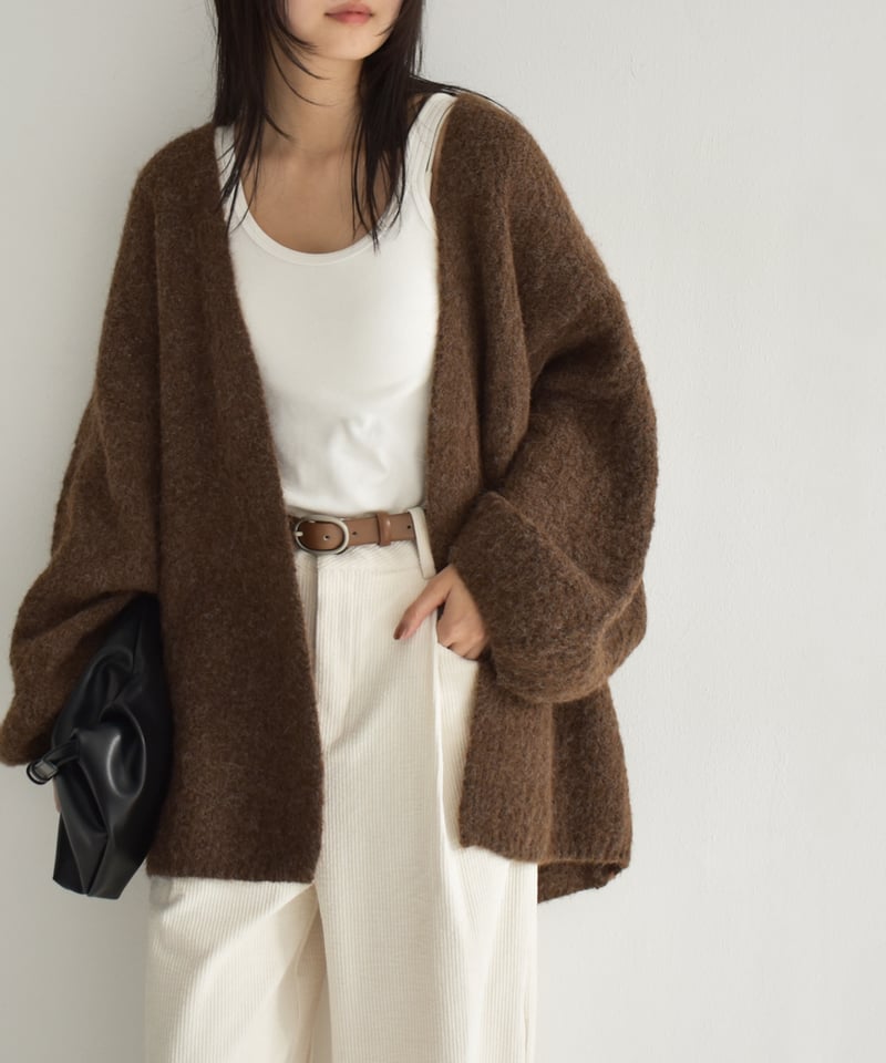 カーディガン Organdy Volume Sleeve Knit Top mideal（マイディール） カーディガン volume sleeve knit cardigan