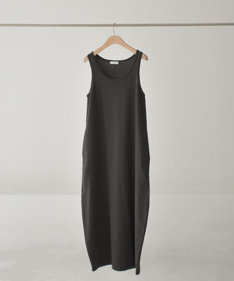 Cocoon Silhouette Knit Onepiece (Charcoal) op-0