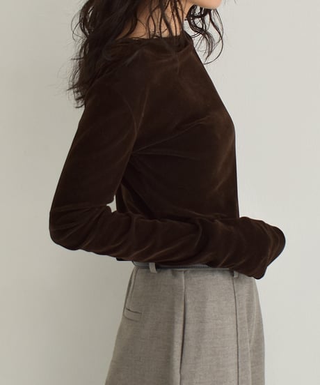 Sheer Velor Long Sleeve Tops t1911-472