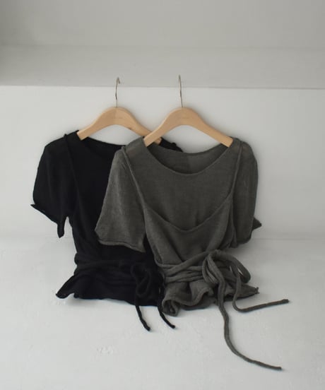 Layered Halfsleeve Sheer Knit t1911-435