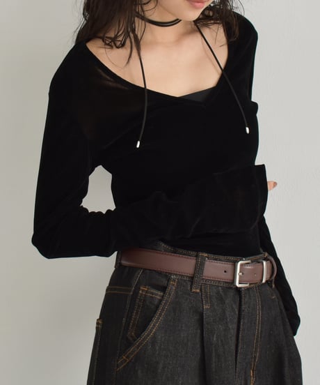 Sheer Velor Long Sleeve Tops t1911-472