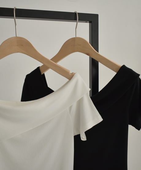 Rib Asymmetry Neck Tops t1911-423