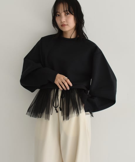 Tulle Hem Sweat Pullover t1911-255