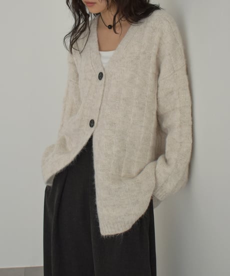 Plaid Pattern Knit Cardigan t1911-477