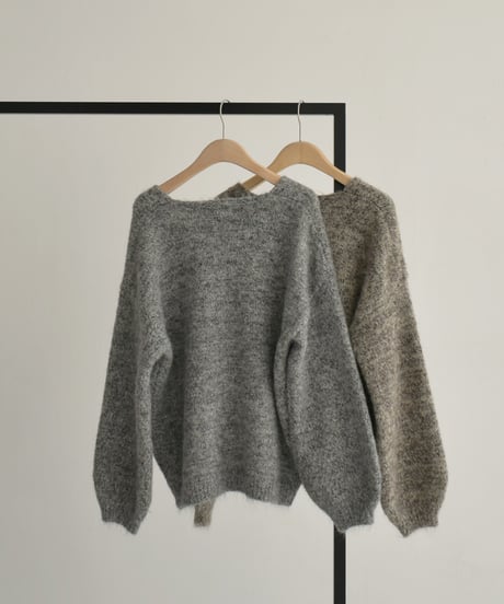 Melange Vneck Loose Knit t1911-485