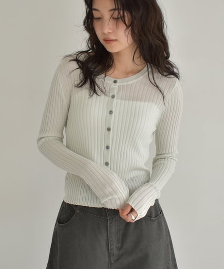 Sheer Rib Compact Cardigan t1911-451