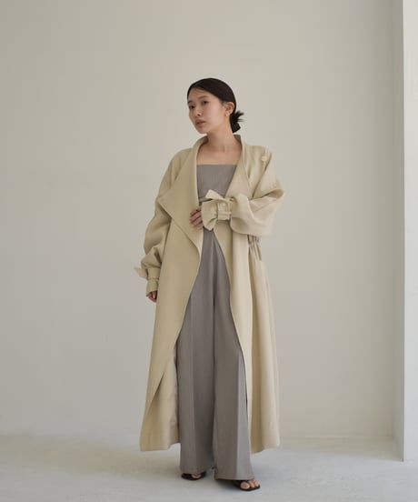 Drawstring Spring Long Coat c1911-46