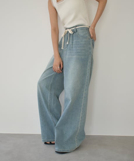 String Belt Denim Pants bo2000-157