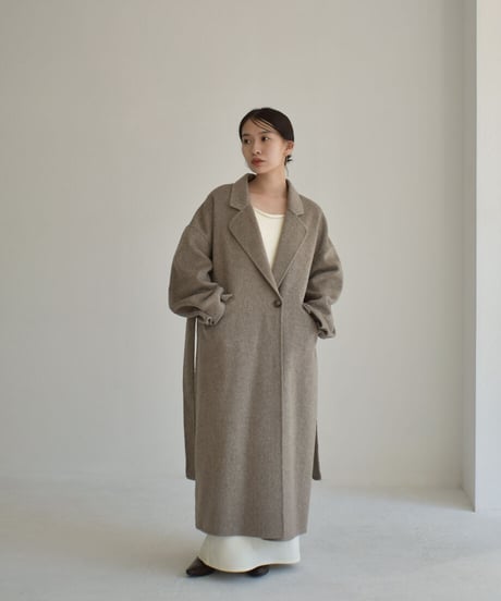 Cocoon Sleeve Wool Long Coat（Mocha）c1911-34