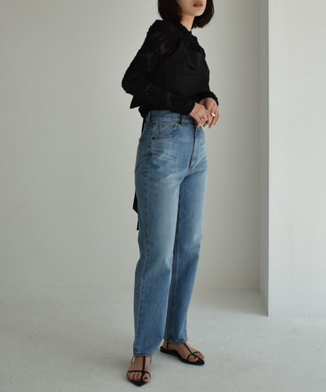 Sheer Flower Jacquard Tops t1911-179
