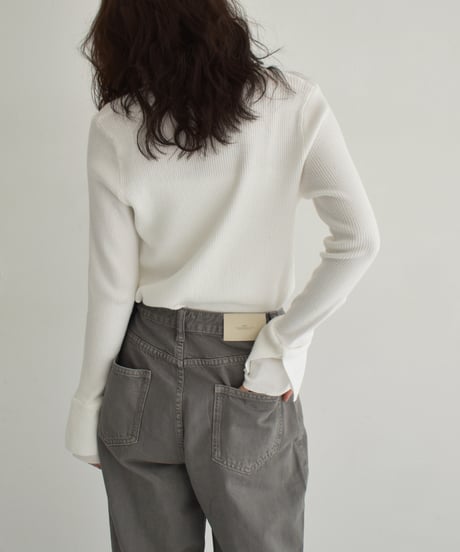 Design Sleeve Rib Knit Tops t1911-354