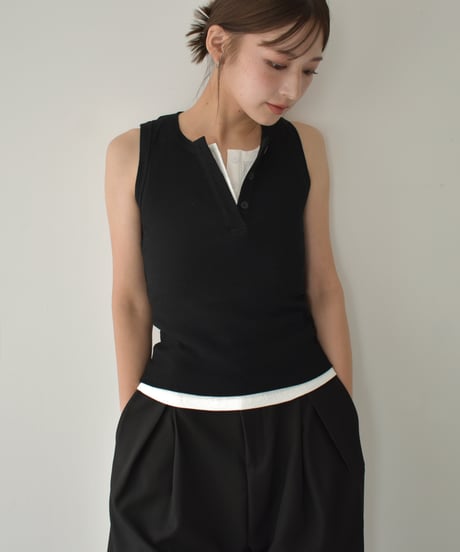 Henry Neck Tank Top t1911-411