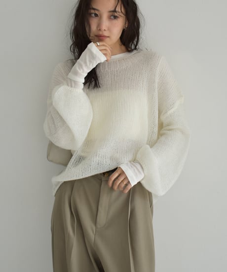 Finger Hole Sheer Tops t1911-343