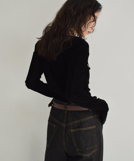 Sheer Velor Long Sleeve Tops t1911-472
