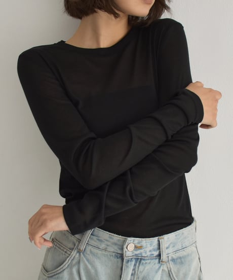 Long sleeve Sheer Tops t1911-444
