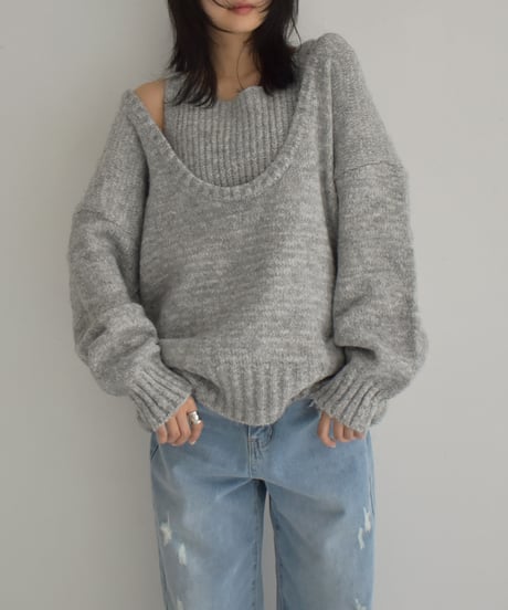 2set Uneck Knit t1911-302