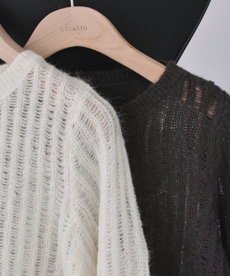 Wool Sheer Stripe Kit Tops t1911-459