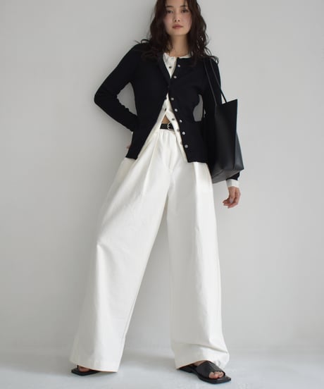 Cotton Tuck Wide Pants bo2000-139