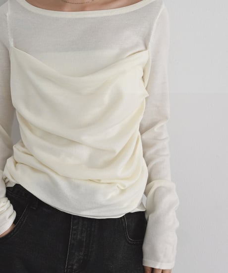 Tuck Drape Knit Tops t1911-502