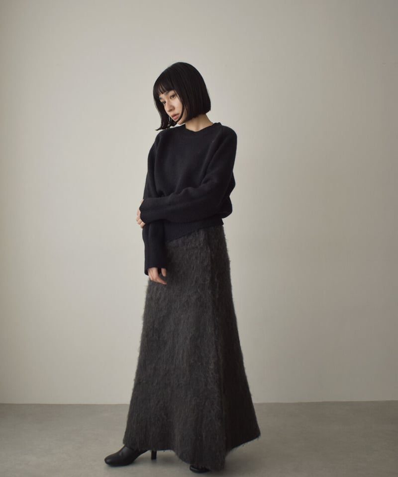 Shaggy Knit Skirt bo2000-74 | cizatto