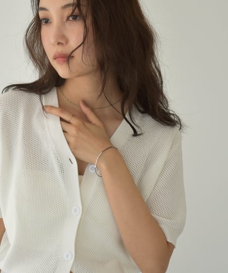 Half Sleeve Mesh Knit Cardigan t1911-387