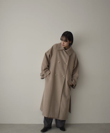Wool Blend Trench Coat（Mocha beige）c1911-28