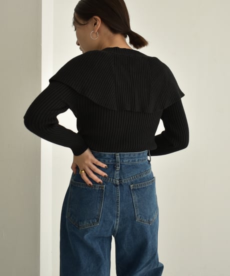 Cape Collar Knit Tops t1911-226