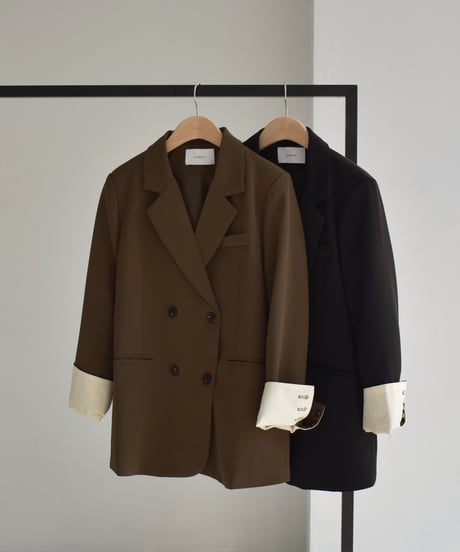 Loose Double Breasted Jacket t1911-254