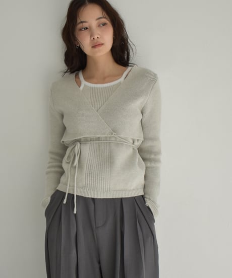 Layered Cachecoeur Kint Tops t1911-346