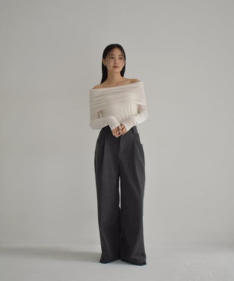 Sheer Velor Offshoulder Tops t1911-312