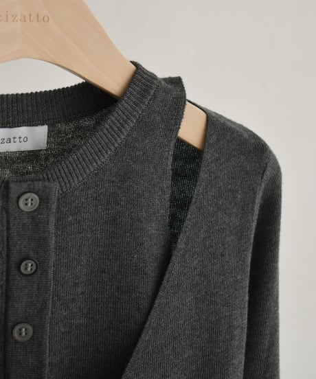 Layered Design Knit Tops t1911-445