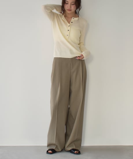 Henley Neck Kint Pullover t1911-366