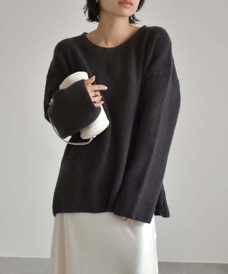 Crew Neck Ribknit Pullover t1911-488