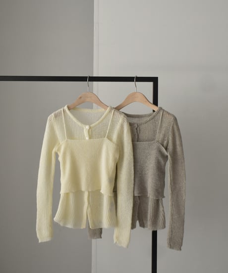 2piece Sheer Knit Cardigan t1911-344