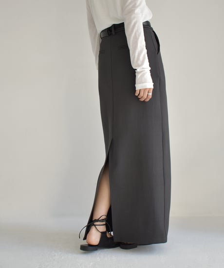 I Line Long Skirt (Gray) bo2000-141
