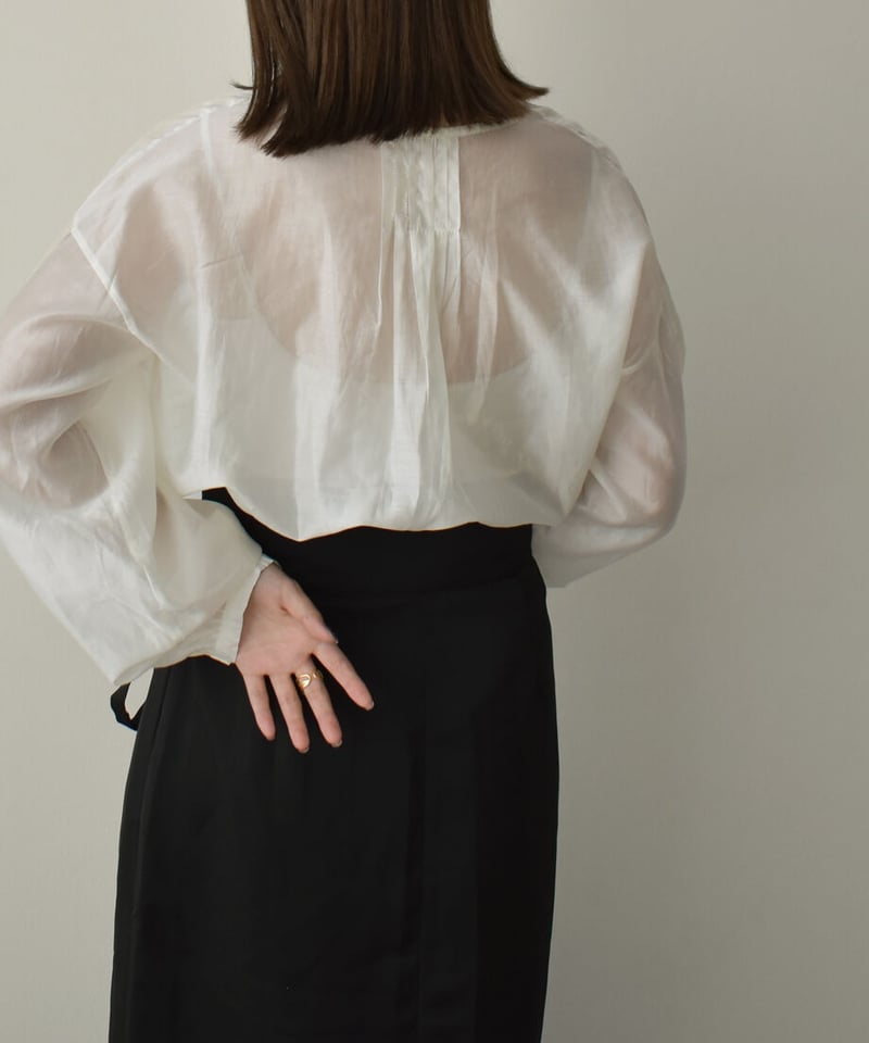 Sheer Tuck Blouse t1911-134 | cizatto
