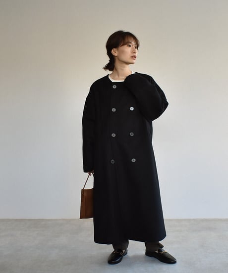Boa Collar Wool Coat（Black）c1911-12