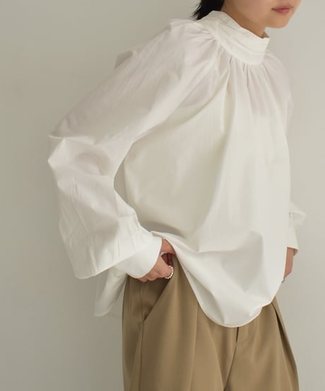 Tuck Stand Collar Blouse t1911-263