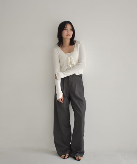 Rib Knit Ribbon Cardigan t1911-269