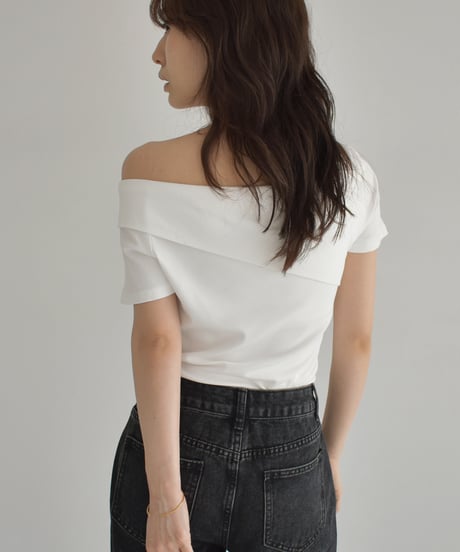 Rib Asymmetry Neck Tops t1911-423