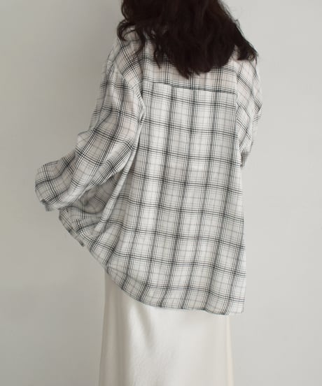 Sheer Loose Check Shirt t1911-457