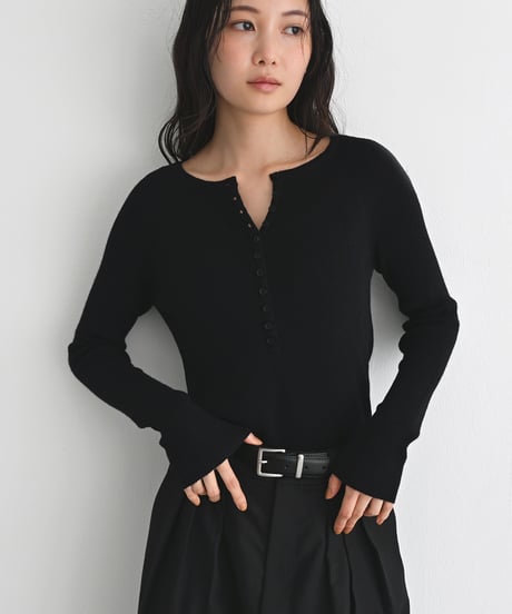 Henry Neck Knit Tops t1911-514