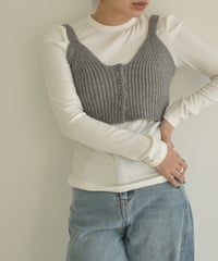 Button Design Knit Bustier t1911-230