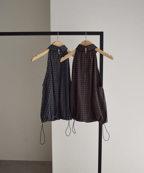 Halter Neck Check Tops t1911-562
