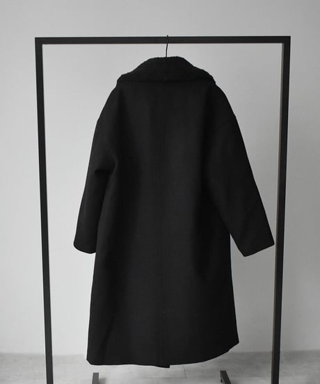 Boa Collar Wool Coat（Black）c1911-12