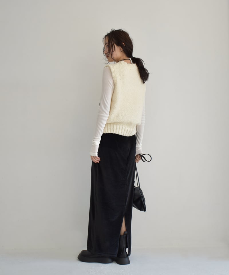 Velor Highwaist Pencil Skirt bo2000-129 | cizatto Velor Highwaist Pencil Skirt bo2000-129 | cizatto